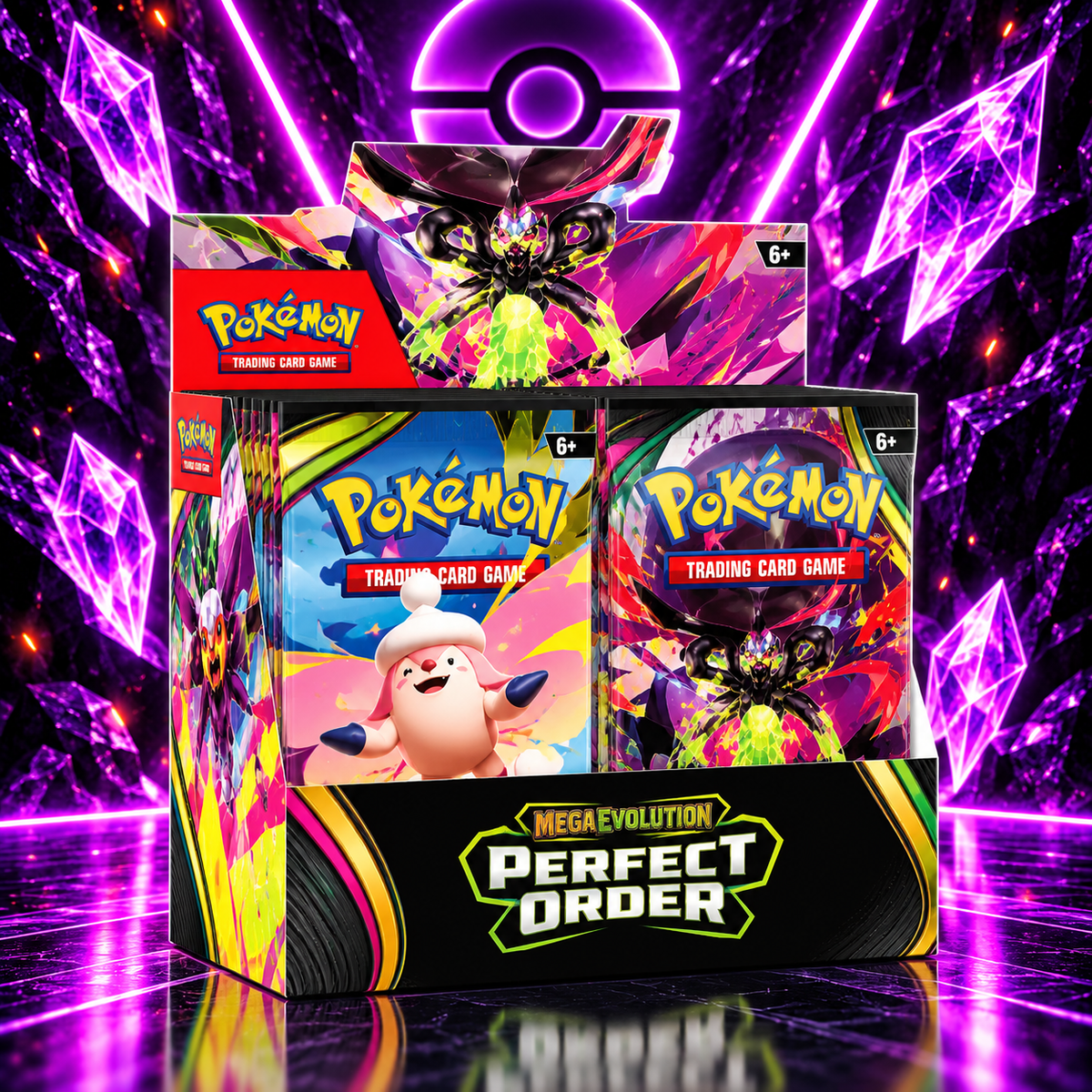 JCC Pokémon : Boîte de boosters Méga-Évolution — Ordre Parfait