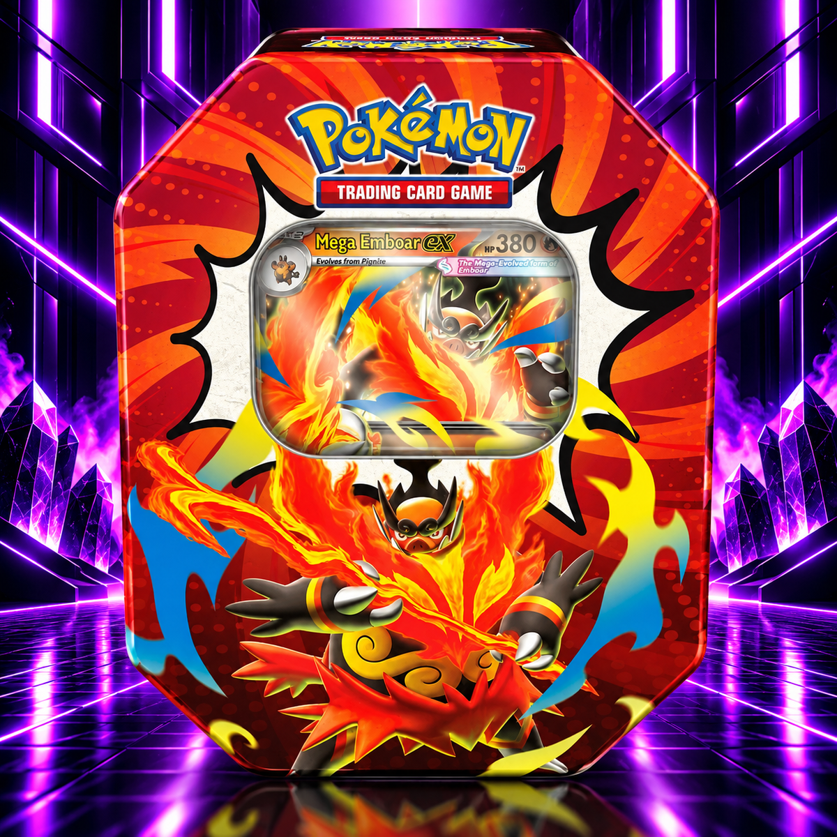 Pokémon TCG: Mega Emboar ex Tin