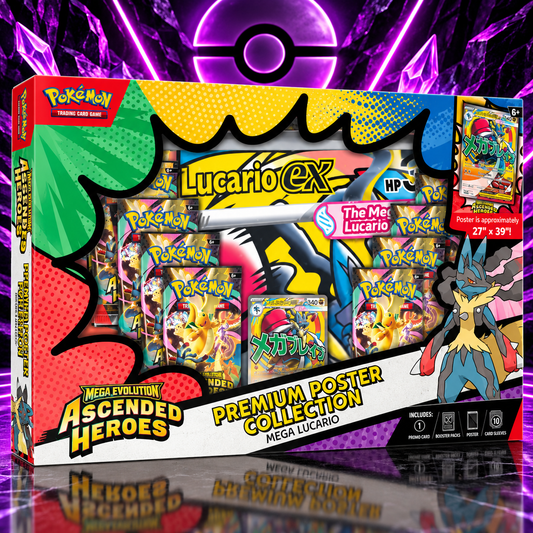 Pokémon TCG: Mega Evolution—Ascended Heroes Mega Lucario Premium Poster Collection