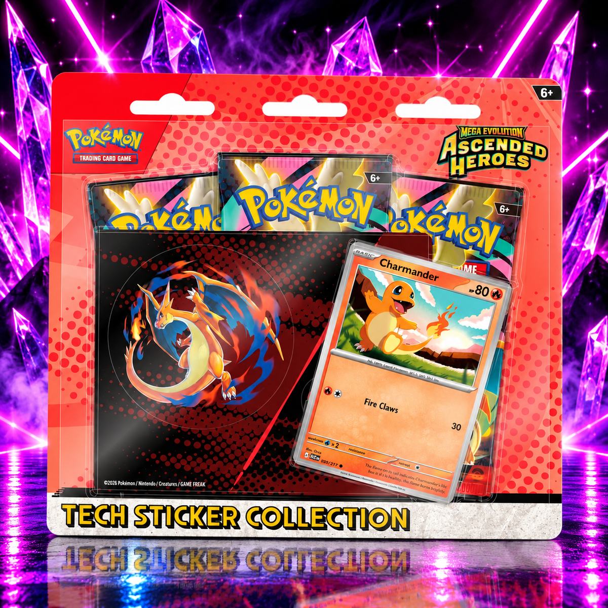 Pokémon TCG: Mega Evolution — Ascended Heroes Tech Sticker Collection (Charmander & Mega Charizard Y)
